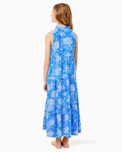 Girls Mini Malone Maxi Dress - Boca Blue Croc And Lock It
