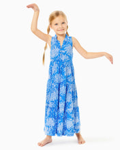 Load image into Gallery viewer, Girls Mini Malone Maxi Dress - Boca Blue Croc And Lock It
