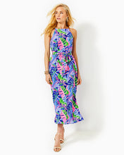 Load image into Gallery viewer, Joannah Silk Midi Dress - Blue Grotto Beleaf In Yourself
