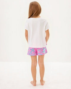 Girls Mini Rally Tee - Multi Cool As Shell Embroidery