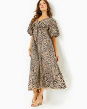 Load image into Gallery viewer, Clairanne Elbow Sleeve Maxi Dress - Macadamia Big Pattern Play
