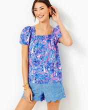 Load image into Gallery viewer, Keating Short Sleeve Linen Top - Boca Blue Its A Sailabration

