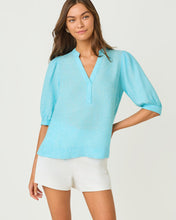 Load image into Gallery viewer, Mialeigh Linen Top - Capri Blue
