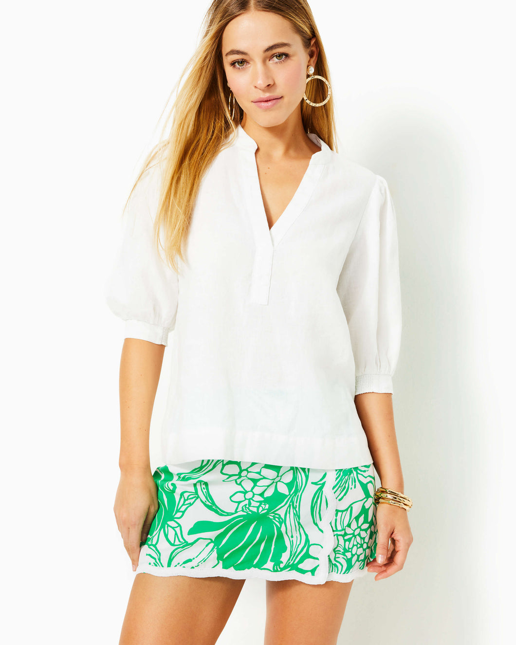 Mialeigh Linen Top - Resort White