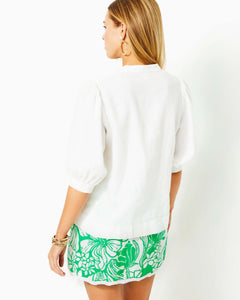 Mialeigh Linen Top - Resort White