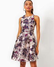 Load image into Gallery viewer, Jollian Floral Jacquard Dress - Low Tide Navy X Amarena Cherry Fete Floral Brocade
