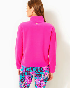 Noreen Fleece Pullover - Pink Palms