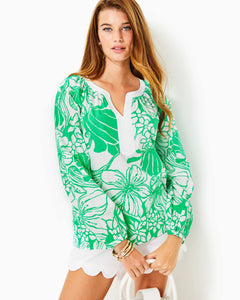 Camryn Cotton Tunic - Spearmint Oversized Kiss My Tulips