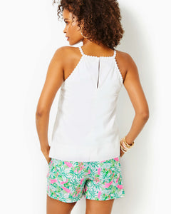 Britt Cotton Halter Top - Resort White