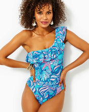 Load image into Gallery viewer, Caelum Ruffle One-Piece Swimsuit - Amalfi Blue Sound The Sirens
