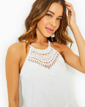 Load image into Gallery viewer, Britt Cotton Halter Dress - Resort White
