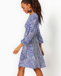 Wexlee 3/4 Sleeve Dress - Resort White Twisted Up Engineered Knit Dress