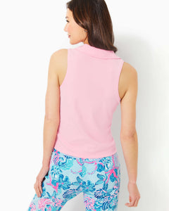 UPF 50+ Luxletic Alister Polo Top - Conch Shell Pink