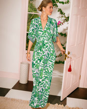 Load image into Gallery viewer, Wisteria V-Neck Maxi Dress - Fiddle Leaf Green Escape Plan Engineered Knit Dress
