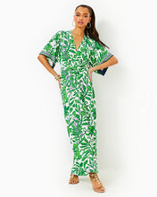 Load image into Gallery viewer, Wisteria V-Neck Maxi Dress - Fiddle Leaf Green Escape Plan Engineered Knit Dress
