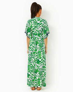 Wisteria V-Neck Maxi Dress - Fiddle Leaf Green Escape Plan Engineered Knit Dress