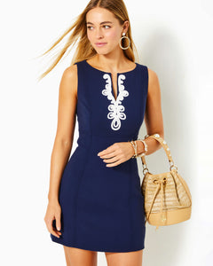 Trini Viscose Shift Dress - True Navy