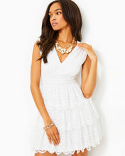 Load image into Gallery viewer, Faye Lace Ruffle Dress - Resort White Scalloped Shell Lace
