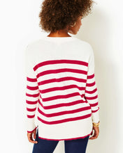 Load image into Gallery viewer, Quince Sweater - Poinsettia Red Cruise Stripe
