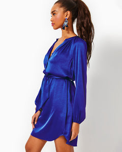 Saige Long Sleeve Dress - Alba Blue