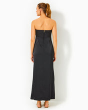 Load image into Gallery viewer, Carlynn Satin Maxi Bow Dress - Noir
