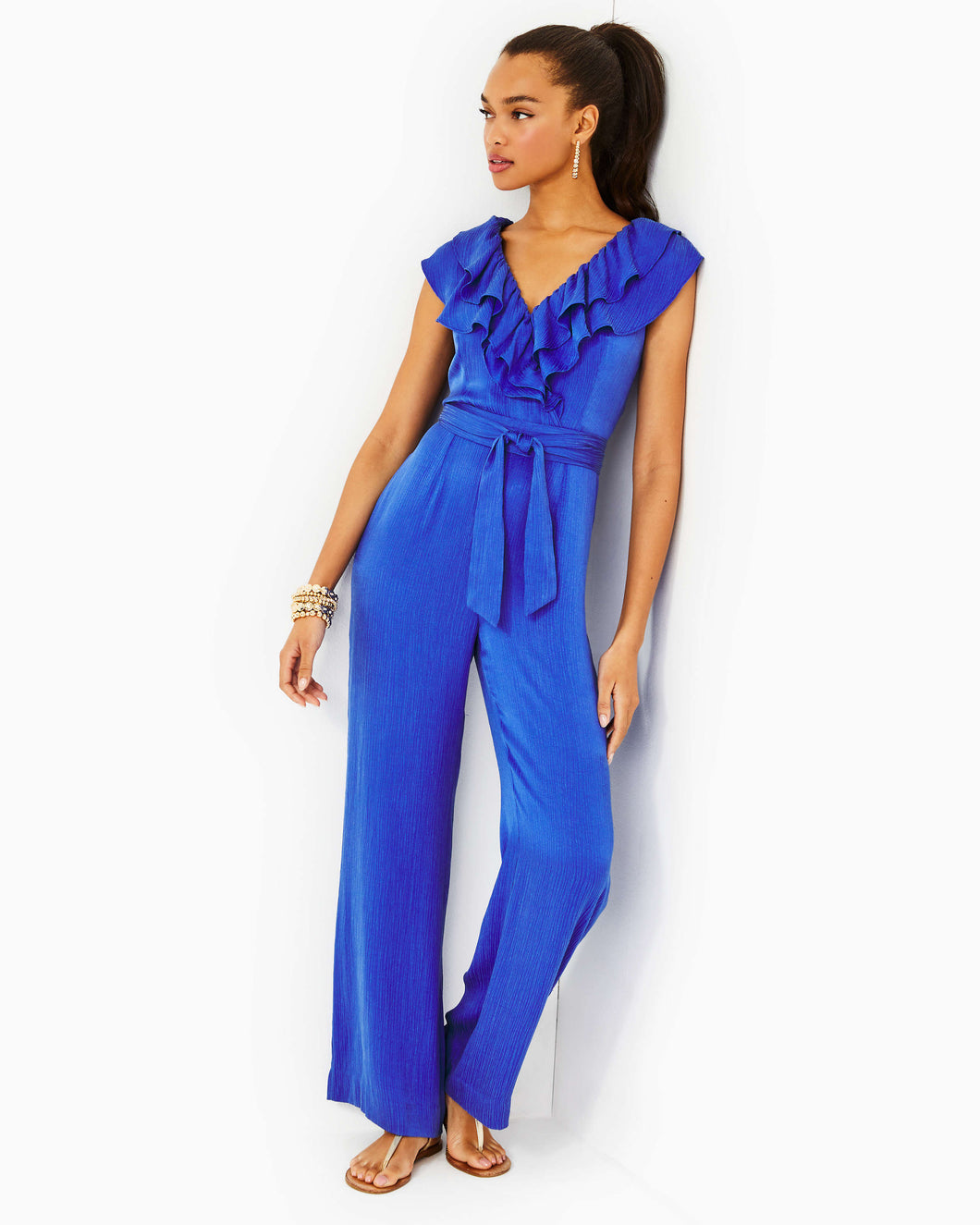 Amata Ruffle Jumpsuit - Alba Blue