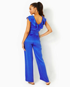 Amata Ruffle Jumpsuit - Alba Blue