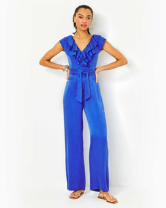 Amata Ruffle Jumpsuit - Alba Blue