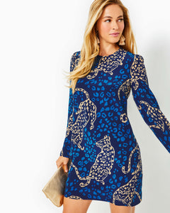 Tyra Silk Dress - Low Tide Navy Oversized Easy To Spot