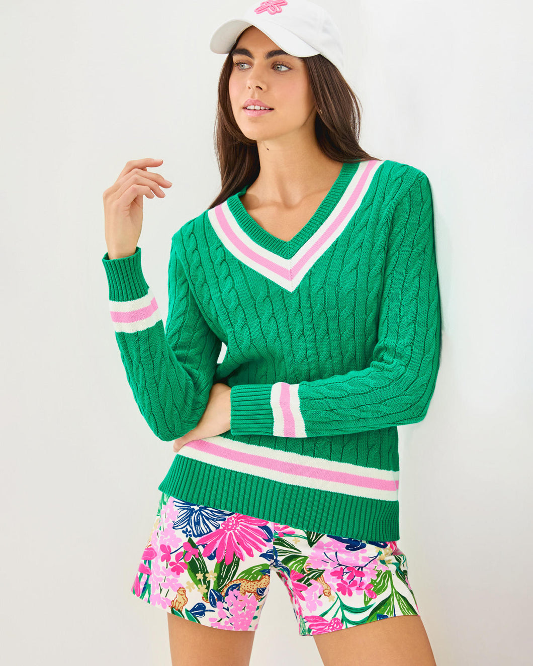Brockton Cotton Sweater - Kitts Green X Pink Bliss Tipping