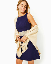 Load image into Gallery viewer, Siarra Stretch Dress - True Navy Caliente Pucker Jacquard
