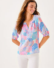 Load image into Gallery viewer, Caprina Linen Top - Multi Roar Of The Seas
