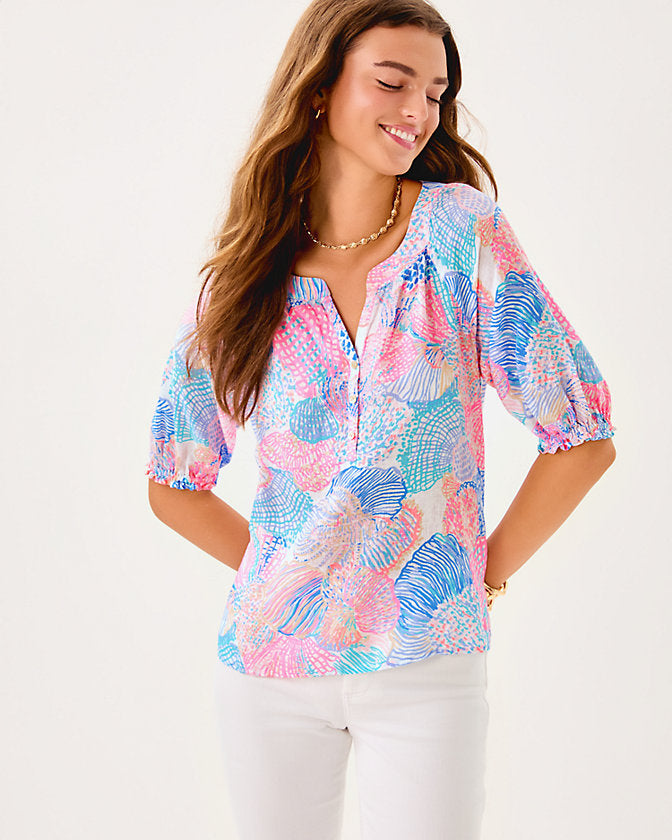 (取寄) リリー ピュリッツァー レディース カーデン ラッフル トップ Lilly Pulitzer women Carden Ruffle Top Jacaranda Blue Women's Lilly Pulitzer Carden Ruffle Top | Zappos.com