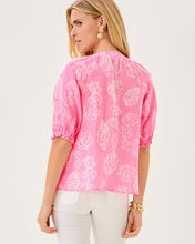 Load image into Gallery viewer, Caprina Linen Top - Rousseau Pink Cool As Shell
