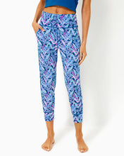 Load image into Gallery viewer, UPF 50+ Luxletic 25&quot; Island High Rise Crop Jogger - Barton Blue Star Gazing
