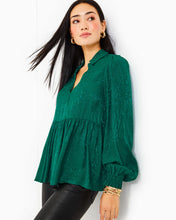 Load image into Gallery viewer, Jaylene Jacquard Top - Evergreen Party Animal Jacquard
