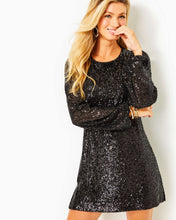 Load image into Gallery viewer, Nicoline Long Sleeve Romper - Onyx Treasure Box Sequin Knit
