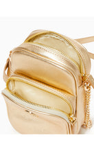 Load image into Gallery viewer, Walsh Leather Phone Crossbody Bag - Gold Metallic
