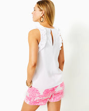 Load image into Gallery viewer, Kailee Sleeveless Ruffle Top - Resort White
