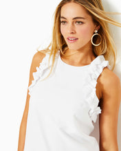 Load image into Gallery viewer, Kailee Sleeveless Ruffle Top - Resort White
