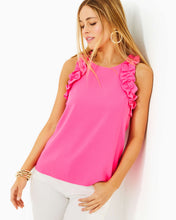 Load image into Gallery viewer, Kailee Sleeveless Ruffle Top - Roxie Pink
