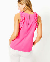 Load image into Gallery viewer, Kailee Sleeveless Ruffle Top - Roxie Pink
