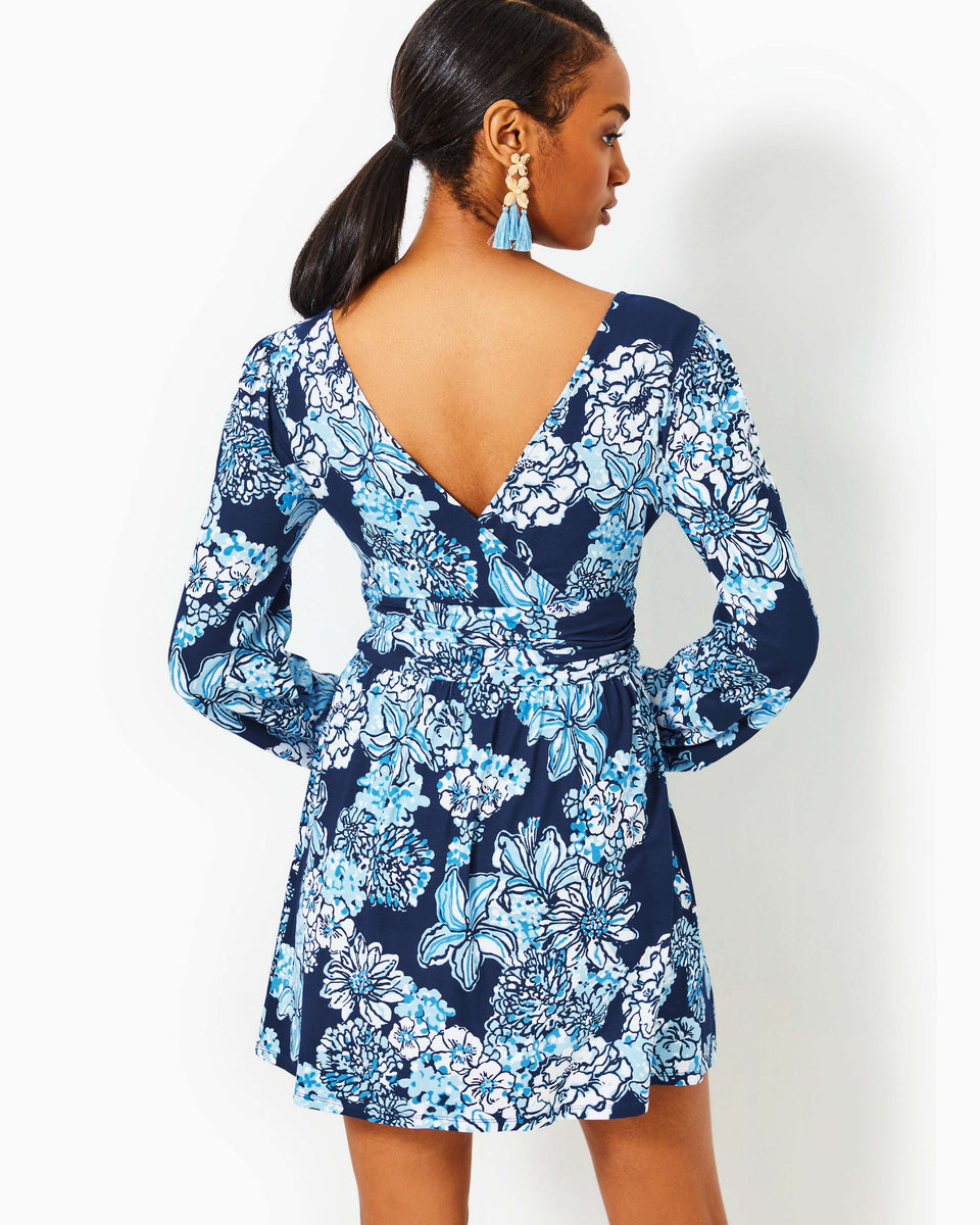 Riza Long Sleeve Romper - Low Tide Navy Bouquet All Day – The Islands ...