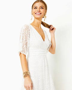 Parigi Lace Maxi Dress - Resort White Scalloped Shell Lace