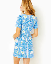Load image into Gallery viewer, Dixey Shift Dress - Lunar Blue My Flutter Half Engineered Woven Dress
