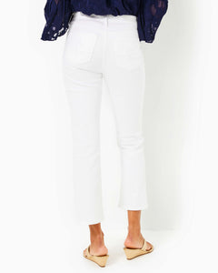 27" Annet High Rise Crop Flare Pant - Resort White