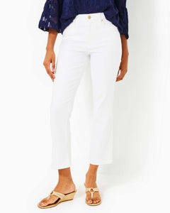 27" Annet High Rise Crop Flare Pant - Resort White