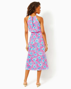 Gracelyn Halter Midi Dress - Roxie Pink Wave N Sea