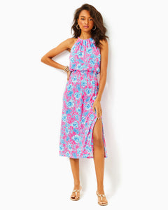 Gracelyn Halter Midi Dress - Roxie Pink Wave N Sea