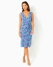 Load image into Gallery viewer, Odella V-Neck Midi Dress - Barton Blue Star Gazing
